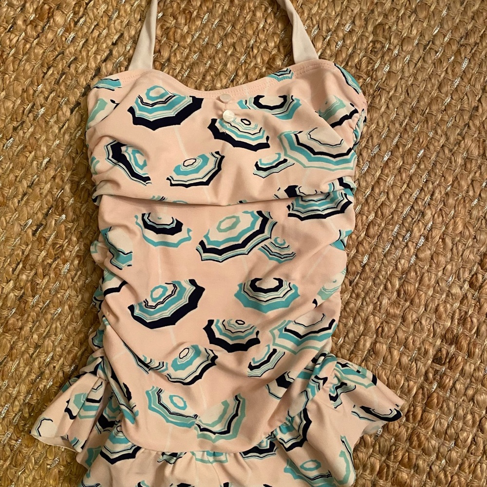 Janie & Jack Pink Parasol Bathing Suit One Piece Swim 2T